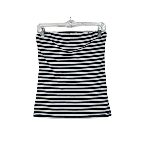 RACHEL Rachel Roy Tops - Rachel Roy Navy Blue & White Horitzontal Stripes Strapless Bandeau Top Size L